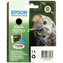 Original T0791 Ink Cartrdge for Stylus Photo 1400 (Owl), Black, Genuine