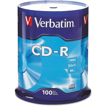 700MB 52x 80 Minute Branded Recordable Disc CD-R - 100-Disc Spindle, FFP 97458