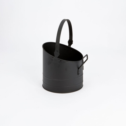 Traditional Metal Fireplace Scuttle, Matt Black