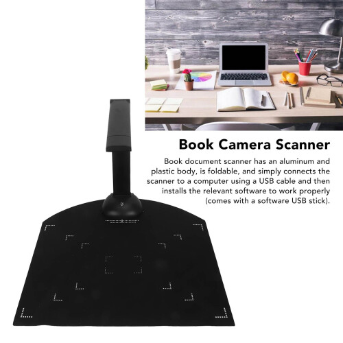 USB Document Camera, 5MP A4 Document Scanner with CMOS Sensor and Auto Correction Function, OCR Text Recognition Scanner for Remote Teaching 2