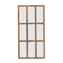 (Wood Color, 22x44cm) Elegant Wall Decor Imitation Window Wall Mirror Complements Modern