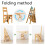 Solid Wood Folding Library Ladder Chair Step Ladders Step Chair Foldable 4-Step Stool Dual Purpose Stepladders 4-Step Climb Step Display Stand Flower 3