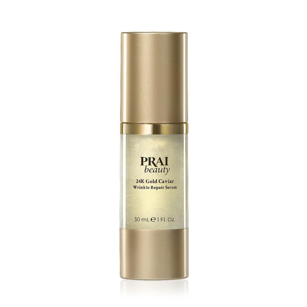 Prai 24K Gold Caviar Wrinkle Repair Serum 30Ml - Intensive Real 24K Gold - Advanced Anti-Aging, Anti-Wrinkle Skincare - Hydrates, Firms & Brightens Skin