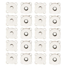 10 Sets Sew In Magnetic Bag Clasps for Craft Clothing Bag DIY 18mm Wh