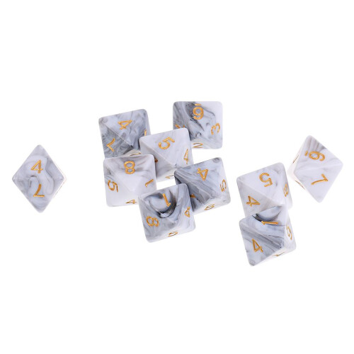 10pcs 8 Sided Dice D8 Polyhedral Dice for Dungeons and Dragons Table G