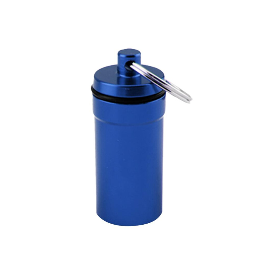 Airtight Pill Box Case Holder Container Alloy Capsule Bottle Keychain
