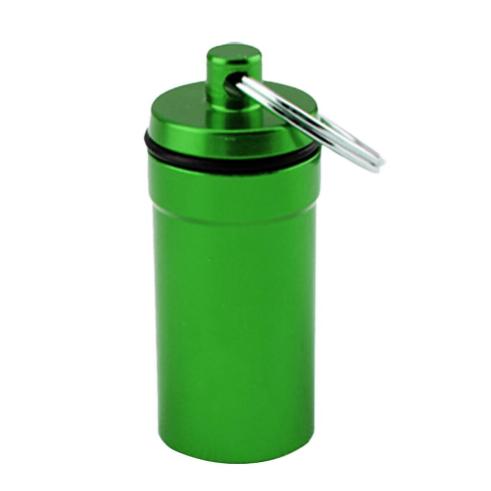 Airtight Pill Box Case Holder Container Alloy Capsule Bottle Keychain