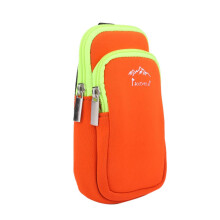 Neoprene Dual Zip Pocket Pouch Phone Bag Case for Hiking Climbing L Or