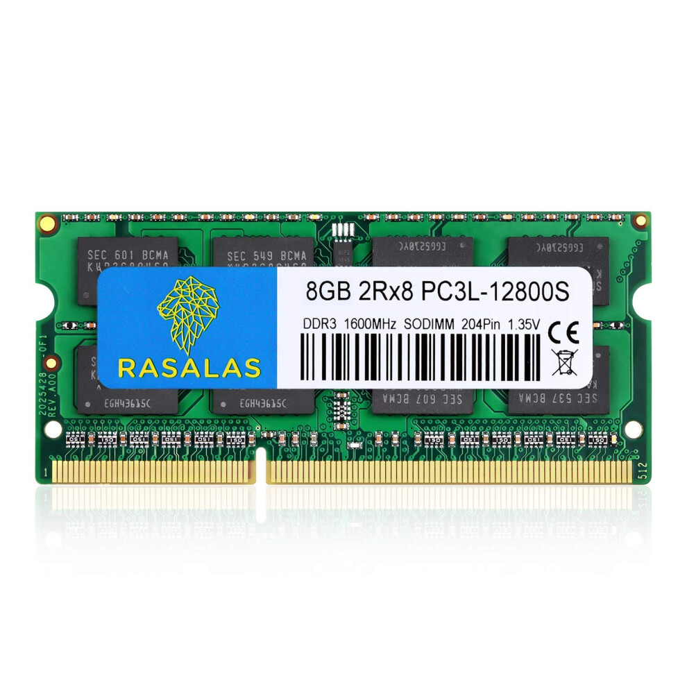 8Gb Ddr3l 1600Mhz Pc3-12800 Unbuffered Non-Ecc 1.35V Cl11 2Rx8 Dual Rank 204 Pin Sodimm Laptop/Notebook Memory Module Upgrade 8Gb 794604521039