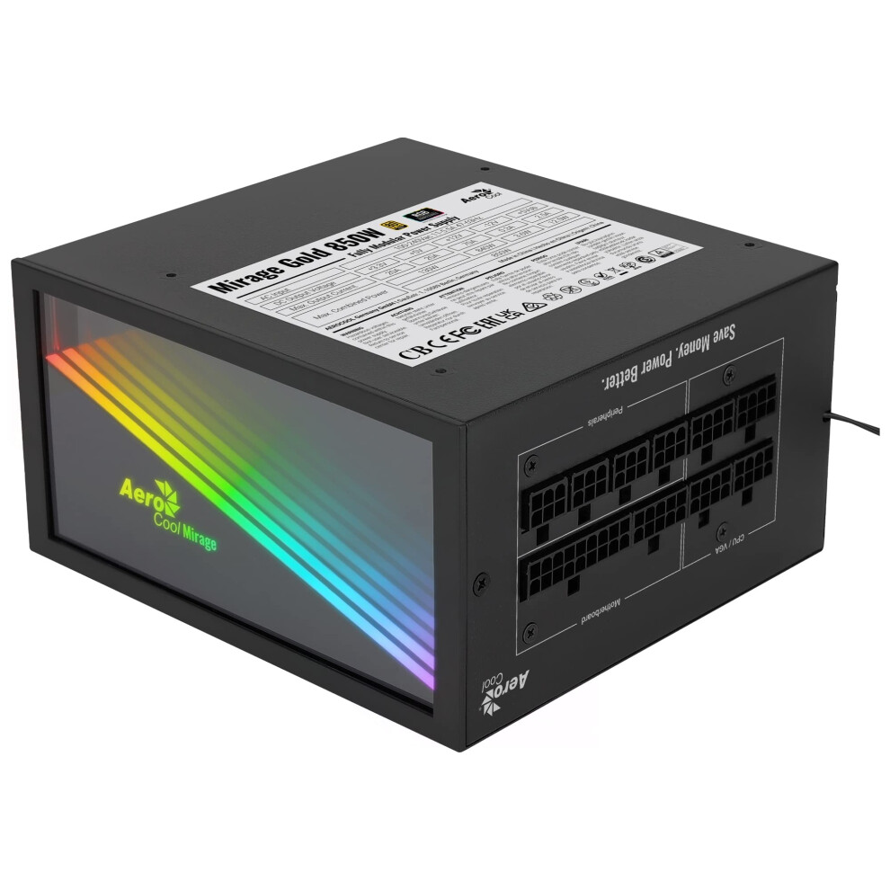 Mirage 850W Rgb 80 Plus Modular Pc Power Supply, Japanese Capacitors Gold 4711099472604