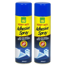 2x Heavy Duty Adhesive Spray Ideal for Carpets, Carpet Tiles, Household Repairs, Crafts & Hobbies Quick Drying Extra Strong Glue Spray 500ml