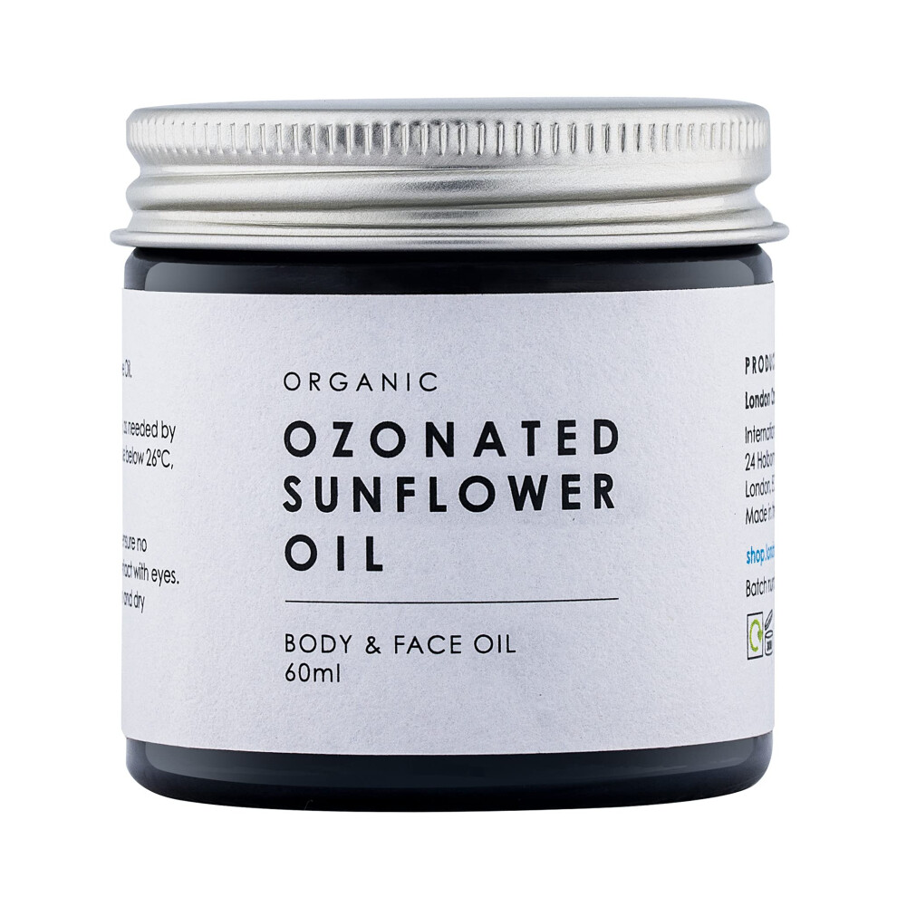 Ozone London Organic Ozonated Virgin Sunflower Oil - Holistic Body, Face, Wound & Skin Treatment - Ozone Infusion For Inflammation, Bacterial, Fungal Infections