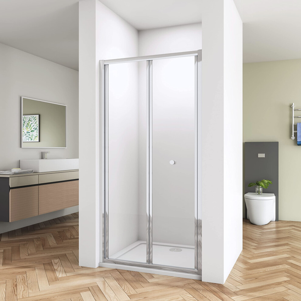 700Mm Bathroom Walk In Frame Bi Fold Shower Enclosure Shower Door 6422416986473