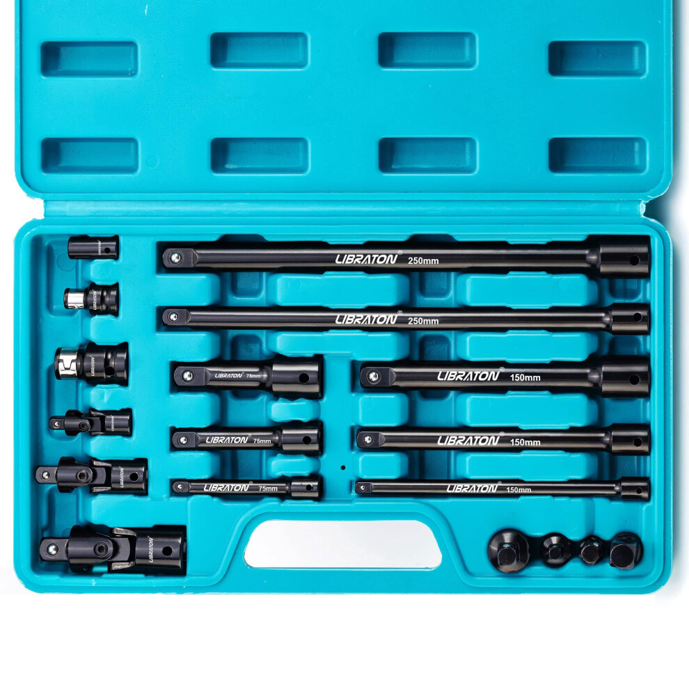 Extension Bars, 3/8 1/2 1/4 Set, Spanner, Socket Adapters, Universal Joints, Impact Coupler, Professional Socket Accessories, Cr-V 630808009297