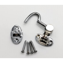 Chrome Cabin Hook 2 Inch Cabin Hook & Eye Silent Catch Door Latch Holder with Screws Silent Cabin Hook for Shed Gate Catch Garden Gate Latch Patio