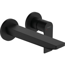 Rebris E Basin Mixer Tap for Concealed Installation Wall-Mounted with Spout 20 cm, Matt Black, 72568670