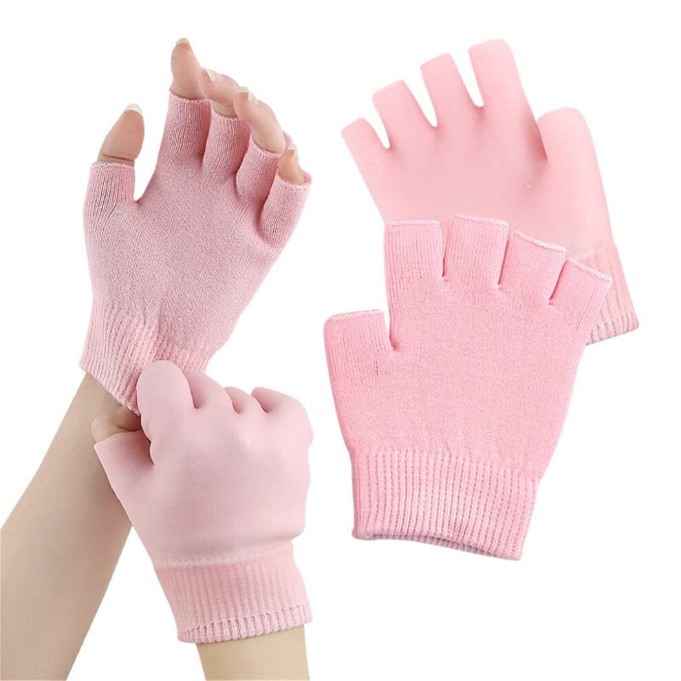 Xemz Overnight Moisturizing Gloves And Socks, 1 Pair Fingerless Moisturizing Gloves Gel Heel Socks, Dry Rough Hands Healing Gloves For Softening And