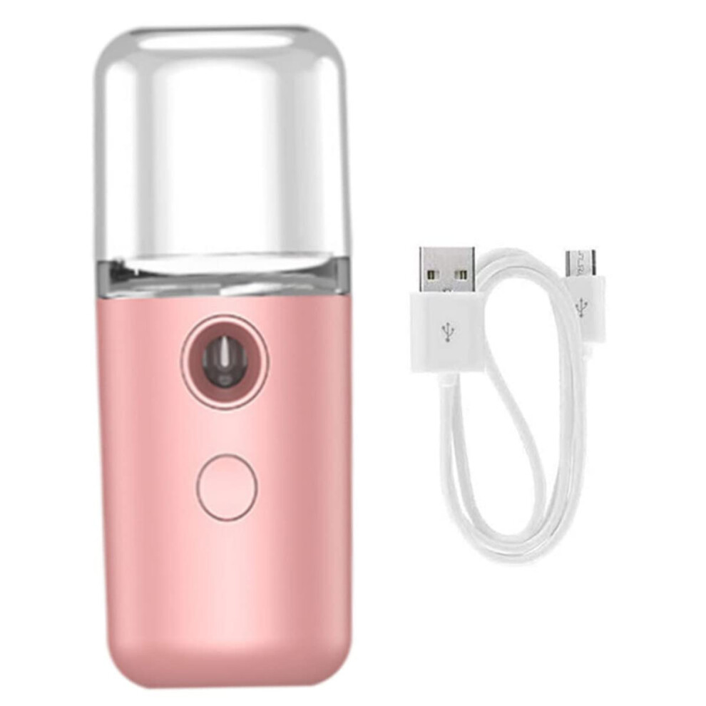 Vonglyhoo Pink Nano Facial Mister,Nano Mist Sprayer Face Steamer Facial Sprayer Humidifier Portable Handy Mister Beauty Skin Care Usb Rechargeable Machine 30Ml