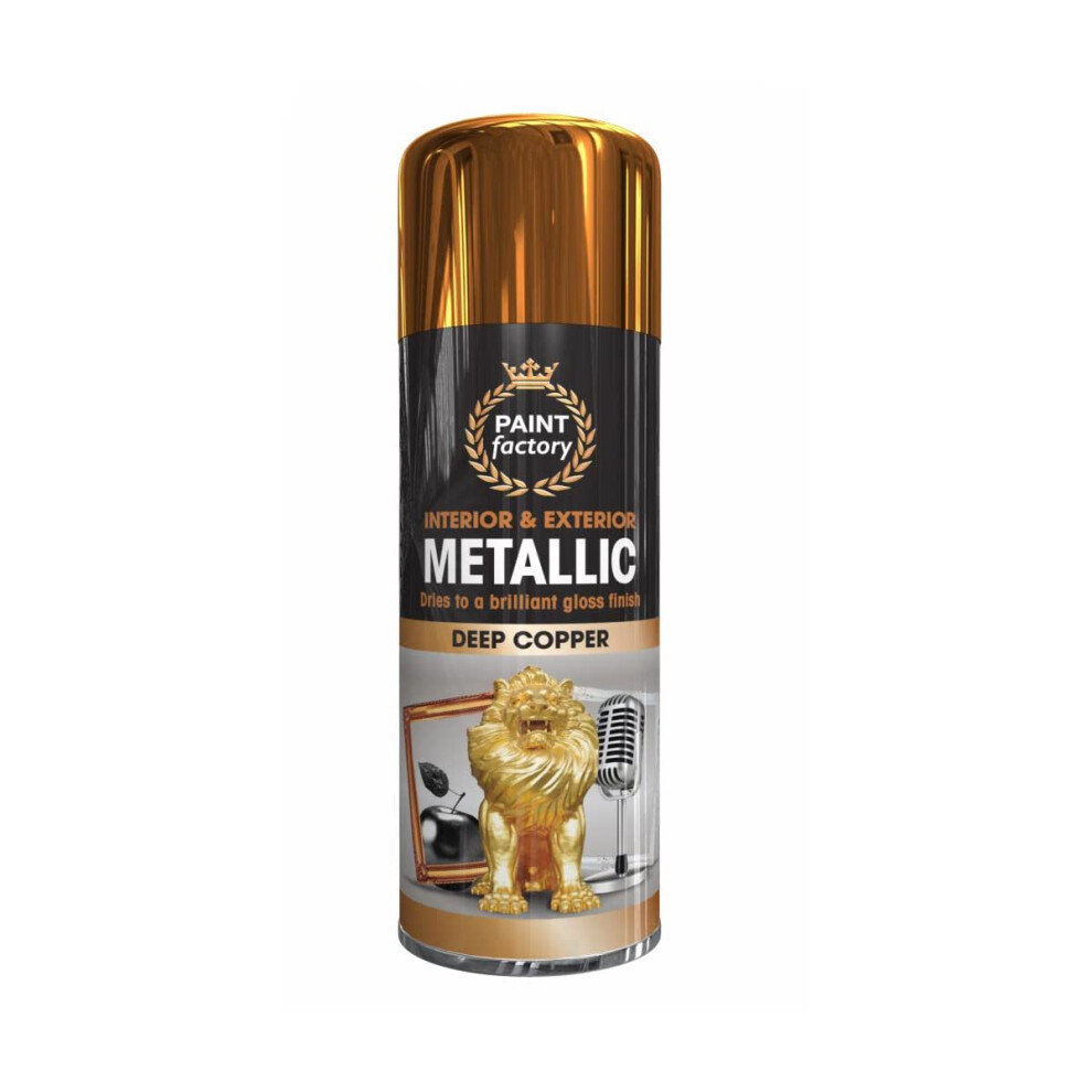 400Ml Multipurpose Metallic Aerosol Spray Paint Quick Drying Spray For Fast Dry And Excellent Coverage For Metal, Wood, Plastic And More (Copper) 5056558619435