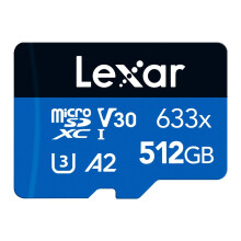 633x 512GB Micro SD Card, microSDXC UHS-I Card + SD Adapter, microSD Memory Card up to 100MB/s Read, A2, Class 10, U3, V30, TF Card for