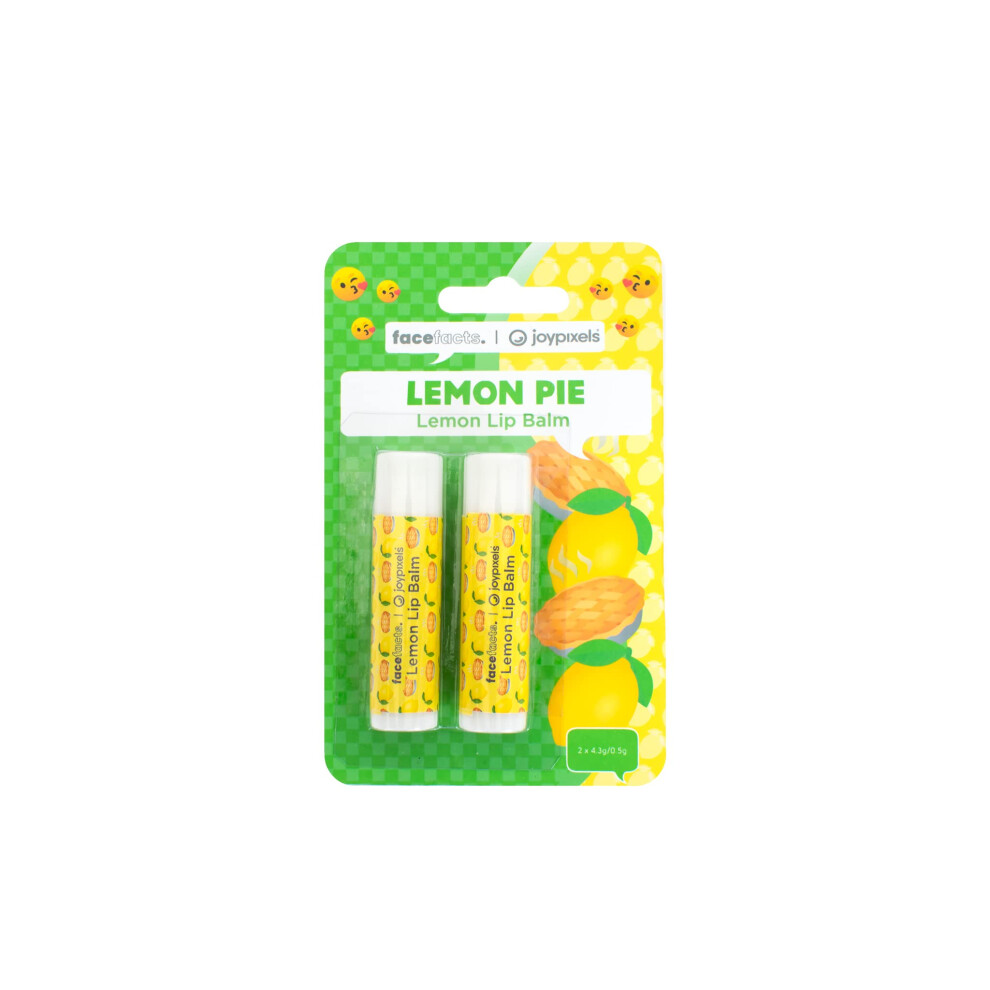 Face Facts Joy Pixels Lemon Scented Lip Balms | Lemon Pie | 2 X 4.25G Lip Balms | Vegan