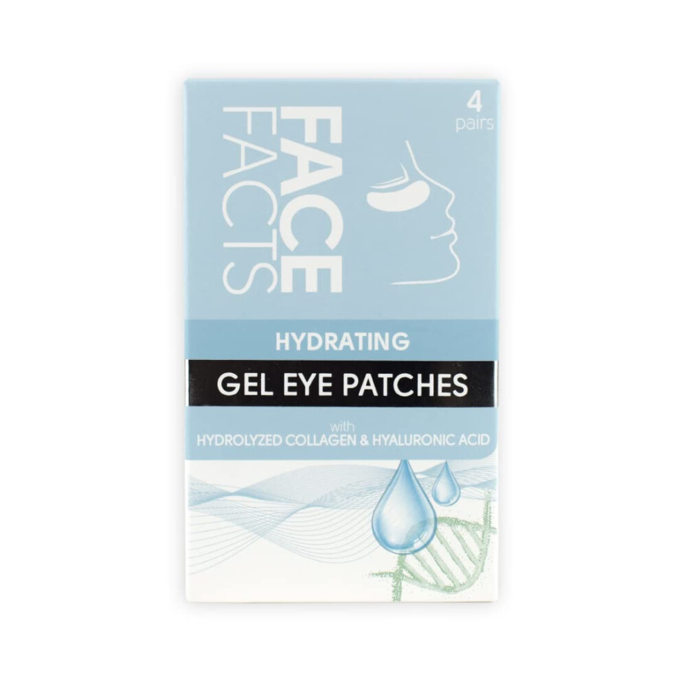 Face Facts Hydrating Under-Eye Gel Patches | Hyaluronic + Collagen | Smooths + Plumps | 4 Pairs