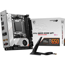 MPG B650I Edge WiFi Gaming Motherboard (AMD AM5, Mini-ITX, DDR5, PCIe 4.0, M.2, SATA 6Gb/s, USB 3.2 Gen 2, HDMI, Wi-Fi 6E, AMD Ryzen 7000 Series