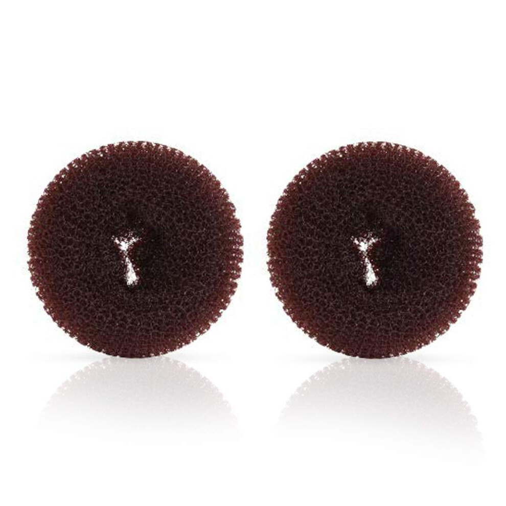 Wacurrenthyd Unisex Brown Extra Hair Donut Bun Maker For Kids, Ring Style Bun, 2Pcs Chignon Hair Small Doughnut Shaper For Short And Thin Hair (Small, 2.5 Inch/Brown)
