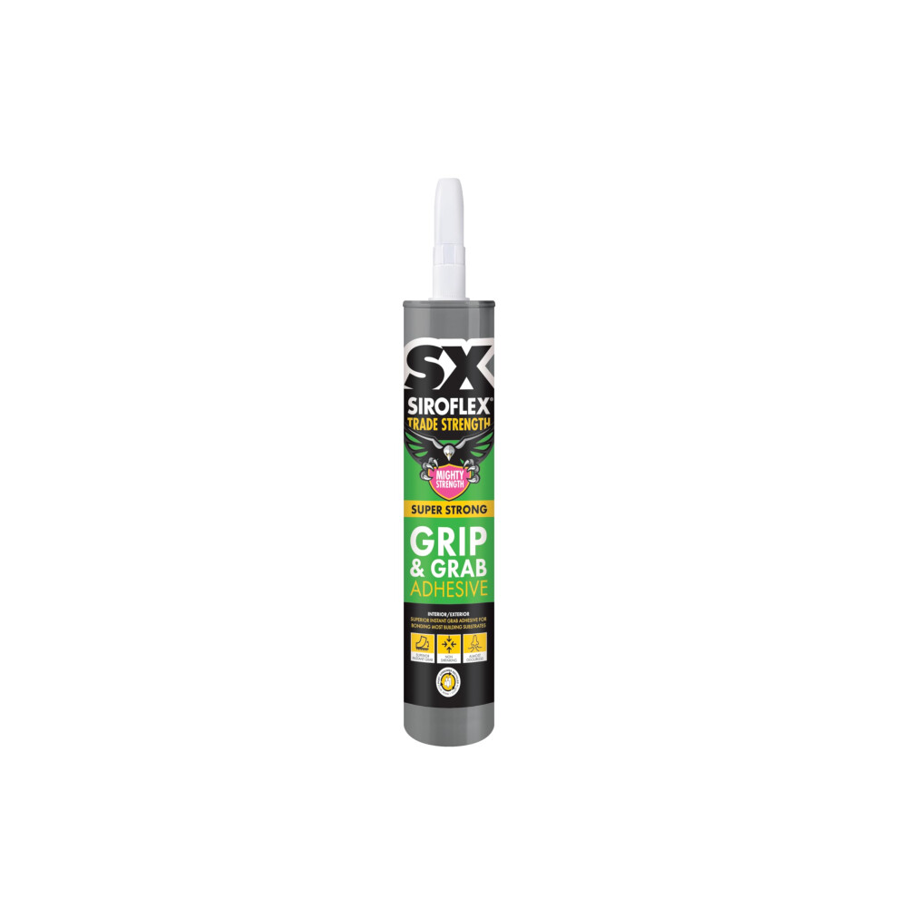 Sx Mighty Strength Grip & Grab Adhesive - Instant High Tack Grab Adhesive - Hybrid Technology - Weather & Water Resistant - Food Safe - 290Ml 5032822007597