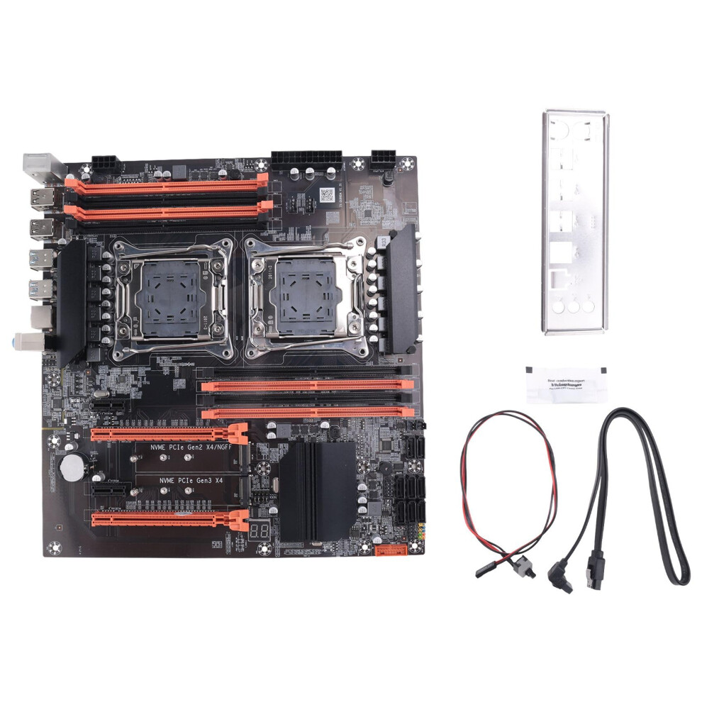 X99 Dual Cpu Motherboard+ Cable+Switch Cable+Baffle+Thermal Grease Lga 2011 Ddr4 Support 2011-V3 Cpu Motherboard 4713580150121