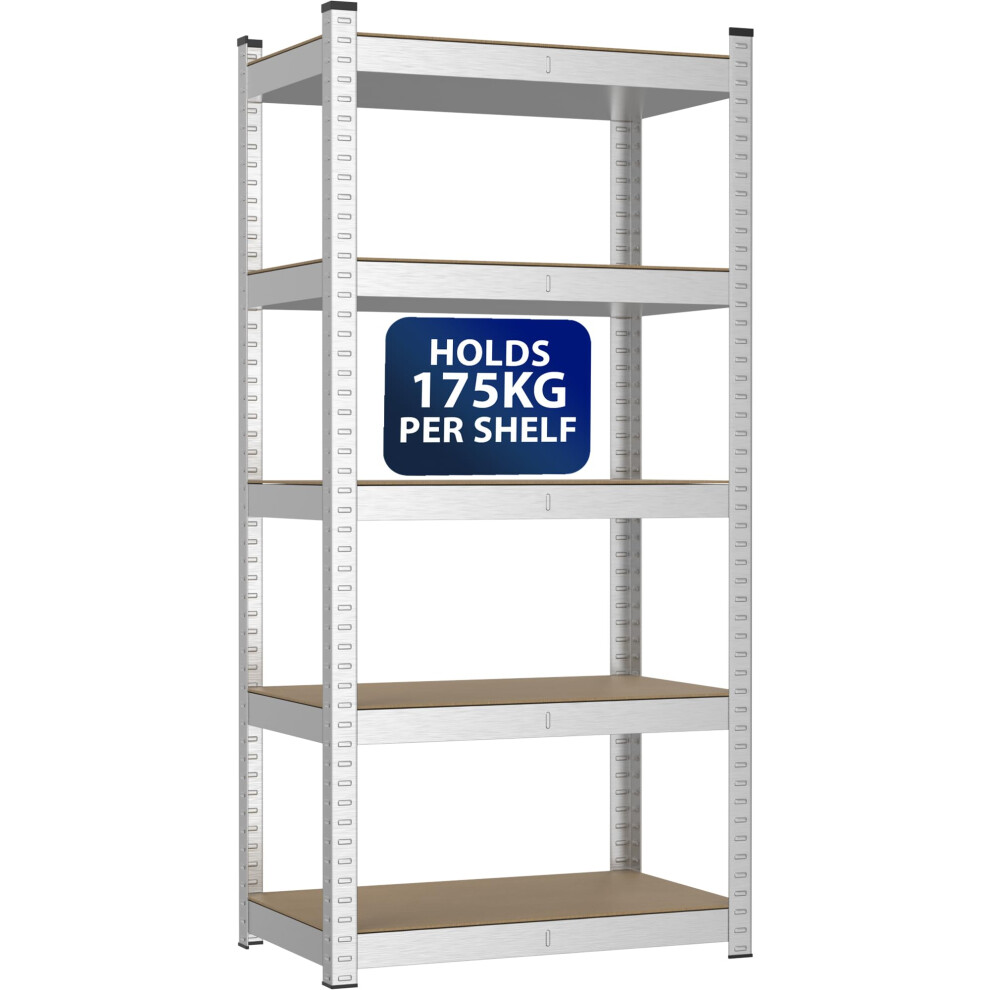 Garage Shelving - 5 Tier | Garage Shelving Unit | Heavy Duty Warehouse Racking Shelves | Metal Shelving Units | Industrial Racking | Holds 175Kg Per 5060862674998