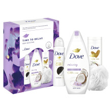 Time To Relax Body Selection with a luxury shower puff Gift Set perfect gifts for her 3 piece