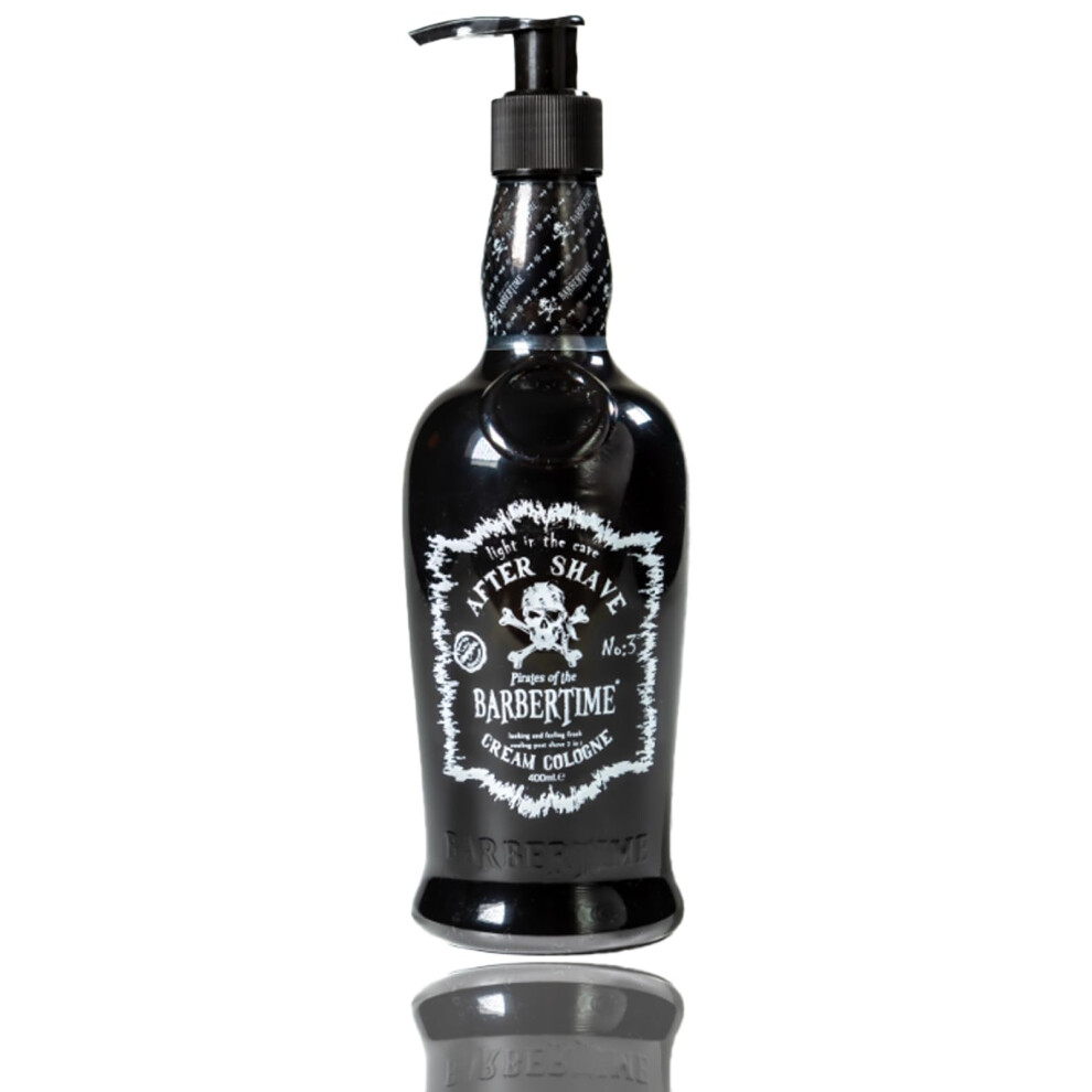 Barbertime Cream/Light Aftershave Cologne | Fresh And Cooling Post Shave 2 In 1 Moisturising Mens Balm Lotion | No.3 In The Cave 400 Ml