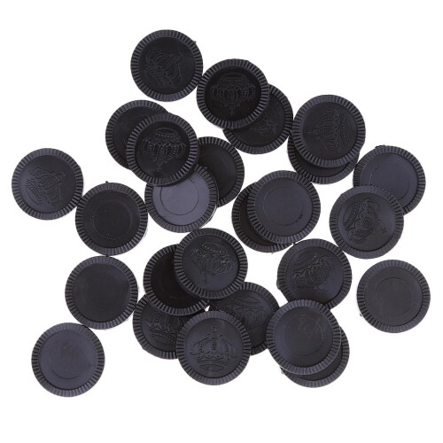 24 Pieces Plastic Game Currency Chips with Crown Pattern DIY Casino Bl