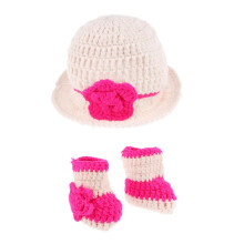 Newborn Girls Boys Crochet Knit Costume Photo Photography Props Hat Wh