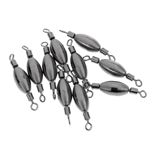 10Pcs Copper Quick Sinker Fishing Swivels Rolling Barrel Swivels Tackl