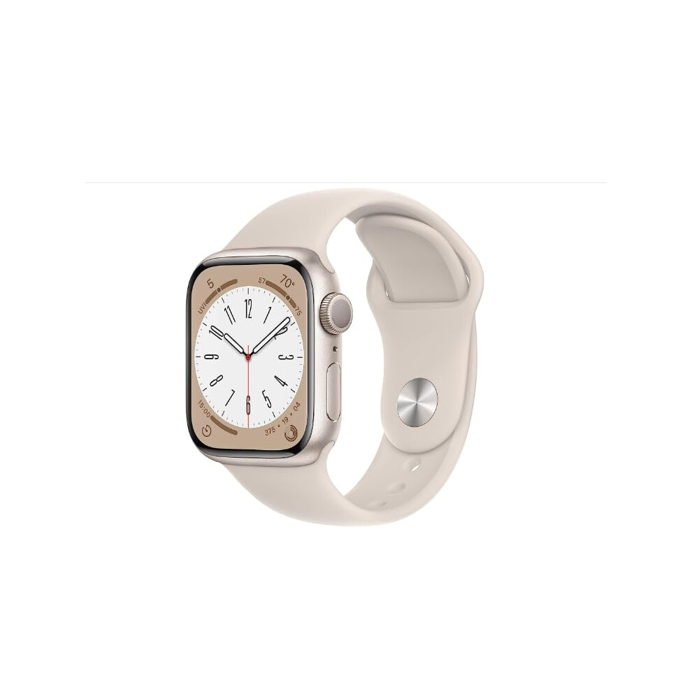 Watch Series 8 (Gps, 41 Mm) Starlight Aluminum Case With Starlight Sport Band,One Size (Renewed) 5060671240858