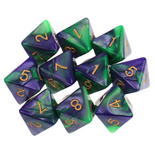 10pcs 8 Sided Dice D8 Polyhedral Dice for Dungeons and Dragons Table G