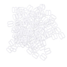 100 Pieces Plastic Bra Lingerie Strap Clips Hook Slider Buckles 8mm