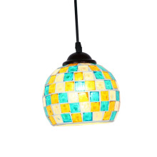 Vintage Hanging Light Mosaic Design Pendant Ceiling Lampshade Stained