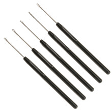 5 Pieces Pulling Hook Needle Tools for Micro Ring Hair Extensions Blac