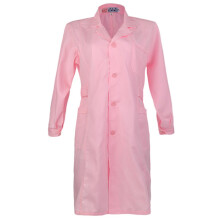 Women White Scrubs Lab Coat Nurse Doctor Uniform Lapel Neck M Long Sl