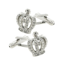 Vintage Crown Cufflinks Crystal Cuff Links Wedding Shirt Suit Button S