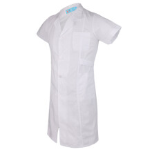 Women White Scrubs Lab Coat Nurse Doctor Uniform Lapel Neck S Short S