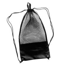 Mesh Drawstring Bag for Snorkeling Scuba Diving Goggles Mask Black