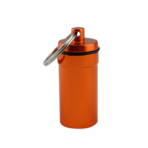 Airtight Pill Box Case Holder Container Alloy Capsule Bottle Keychain