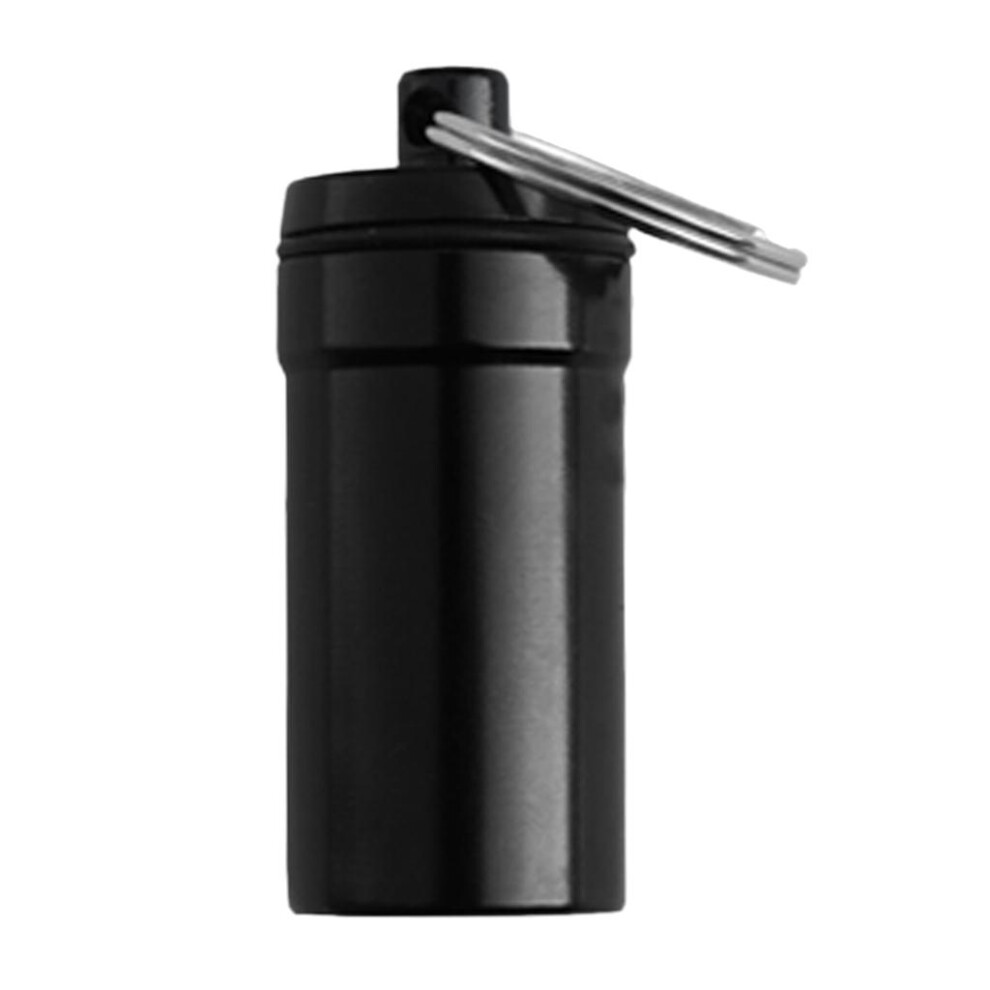 Airtight Pill Box Case Holder Container Alloy Capsule Bottle Keychain