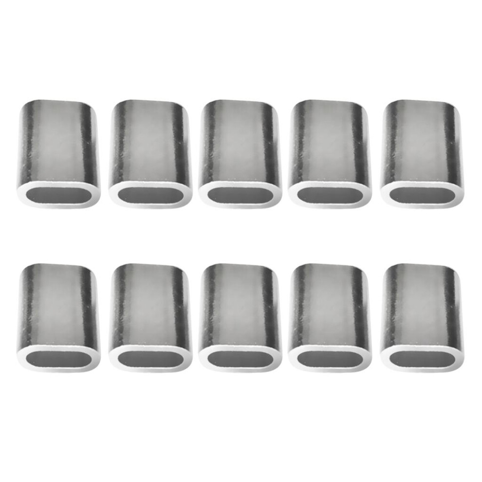 10 Piece Aluminium Steel Wire Rope Cable Ferrules Crimping Loop Sleeve 6902696580443