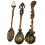 Vintage Classical Spoons Coffee Dessert Spoon Teaspoon 3 Pieces Copper 1