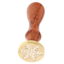 Xmas Snowflake Stamp Seal Wax Sealing Wooden Handle for Xmas Invitatio